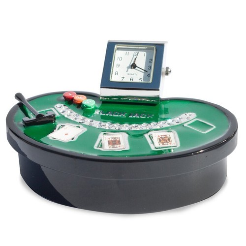 Tischuhr black jack - black,